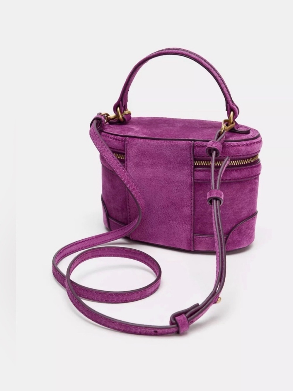 Zara Purple Suede Vanity Case NWT - Picture 4 of 7